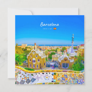 Barcelona, Spanje - Park Guell Gaudi Mozaïek Kaart