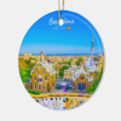 Barcelona, Spanje - Park Guell Gaudi Mozaïek Keramisch Ornament (Links)