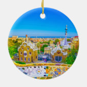 Barcelona, Spanje - Park Guell Gaudi Mozaïek Keramisch Ornament (Achterkant)