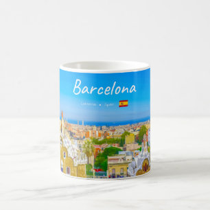 Barcelona, Spanje - Park Guell Gaudi Mozaïek Koffiemok