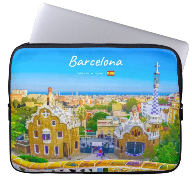 Barcelona, Spanje - Park Guell Gaudi Mozaïek Laptop Sleeve (Voorkant)