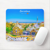 Barcelona, Spanje - Park Guell Gaudi Mozaïek Muismat (Met muis)