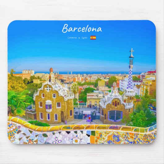 Barcelona, Spanje - Park Guell Gaudi Mozaïek Muismat (Voorkant)