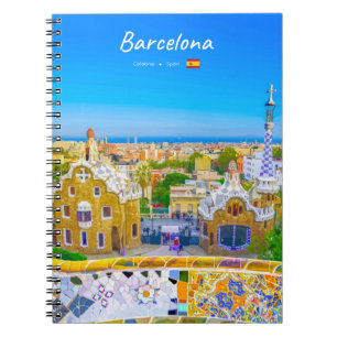 Barcelona, Spanje - Park Guell Gaudi Mozaïek Notitieboek