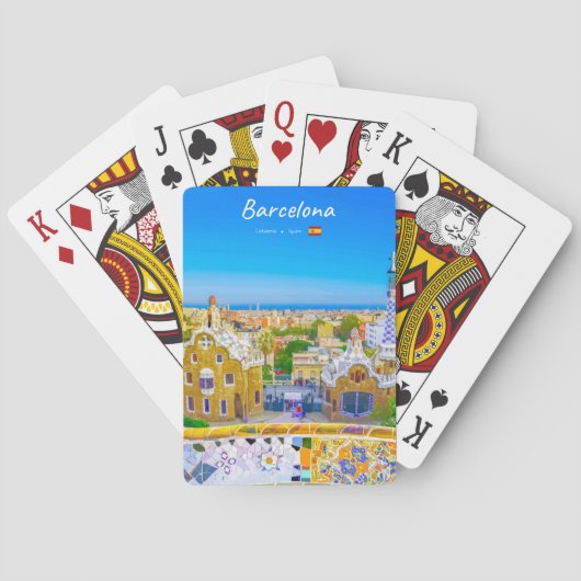 Barcelona, Spanje - Park Guell Gaudi Mozaïek Pokerkaarten (Achterkant)
