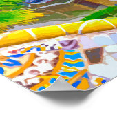 Barcelona, Spanje - Park Guell Gaudi Mozaïek Poster (Hoek)