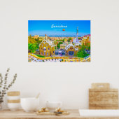 Barcelona, Spanje - Park Guell Gaudi Mozaïek Poster (Keuken)
