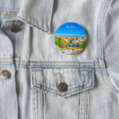 Barcelona, Spanje - Park Guell Gaudi Mozaïek Ronde Button 5,7 Cm (In situ)