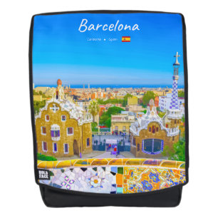 Barcelona, Spanje - Park Guell Gaudi Mozaïek Rugtassen