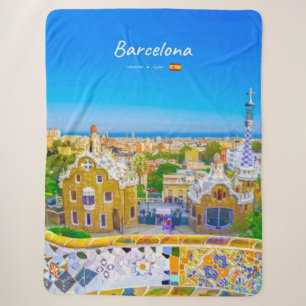 Barcelona, Spanje - Park Guell Gaudi Mozaïek Sherpa Deken