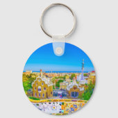 Barcelona, Spanje - Park Guell Gaudi Mozaïek Sleutelhanger (Achterkant)