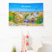 Barcelona, Spanje - Park Guell Gaudi Mozaïek Spandoek (Insitu)