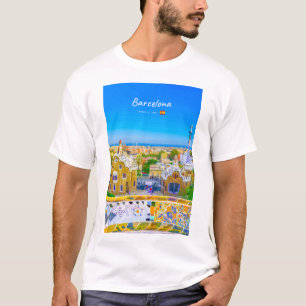 Barcelona, Spanje - Park Guell Gaudi Mozaïek T-shirt