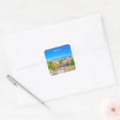 Barcelona, Spanje - Park Guell Gaudi Mozaïek Vierkante Sticker (Envelop)