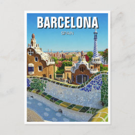 Barcelona Spanje Park Güell Reizen Briefkaart