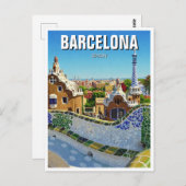 Barcelona Spanje Park Güell Reizen Briefkaart (Voorkant / Achterkant)