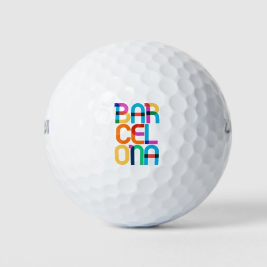 Barcelona Spanje Pop Art Letters Golfballen (Voorkant)