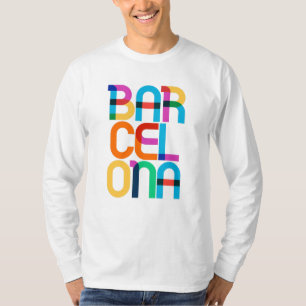 Barcelona Spanje Pop Art Letters T-shirt