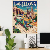 Barcelona Spanje Poster (Thuiskantoor)