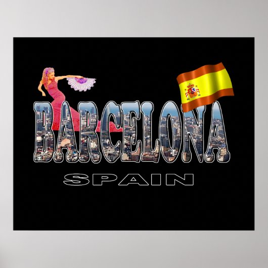 Barcelona Spanje Poster (Voorkant)