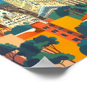 Barcelona Spanje Poster Kunstprint, Stad Retro Oud (Hoek)