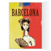 Barcelona Spanje poster van het klassieke reisverk (Binnen (Links))