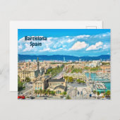 Barcelona, Spanje, prachtig Uitzicht Briefkaart (Voorkant / Achterkant)