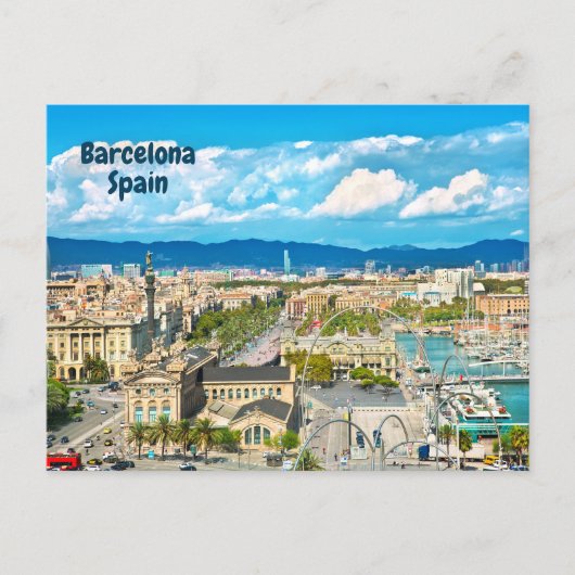 Barcelona, Spanje, prachtig Uitzicht Briefkaart (Voorkant)