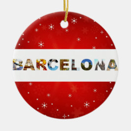 Barcelona Spanje Reisfoto's met kerstmis Keramisch Ornament