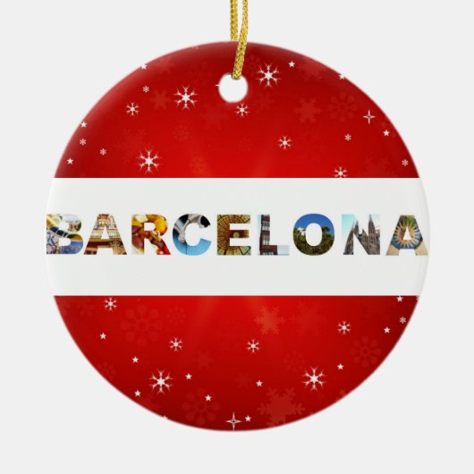 Barcelona Spanje Reisfoto's met kerstmis Keramisch Ornament (Voorkant)