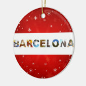 Barcelona Spanje Reisfoto's met kerstmis Keramisch Ornament (Links)