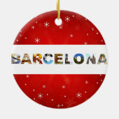 Barcelona Spanje Reisfoto's met kerstmis Keramisch Ornament (Achterkant)