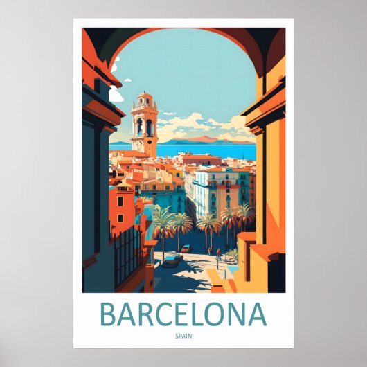 Barcelona Spanje Reisposter 1 Poster (Voorkant)