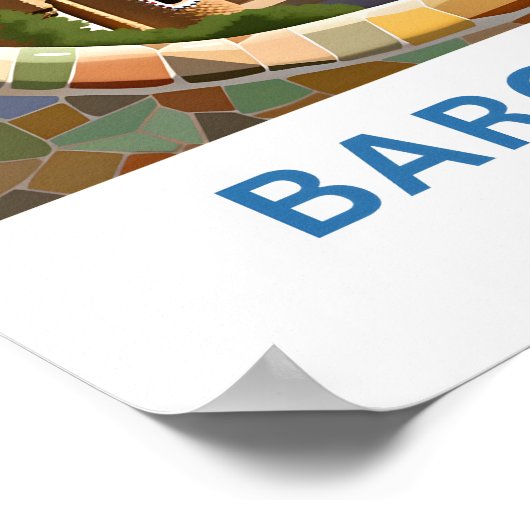 Barcelona Spanje Reisprint Poster (Hoek)