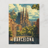 Barcelona, Spanje Reizen Briefkaart (Voorkant)