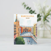 barcelona spanje reizen kunst Vintage Briefkaart (Staand voorkant)
