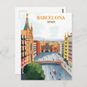 barcelona spanje reizen kunst Vintage Briefkaart (Voorkant / Achterkant)