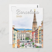 barcelona spanje reizen kunst Vintage Briefkaart (Voorkant / Achterkant)