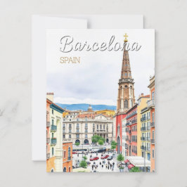 barcelona spanje reizen kunst Vintage Briefkaart