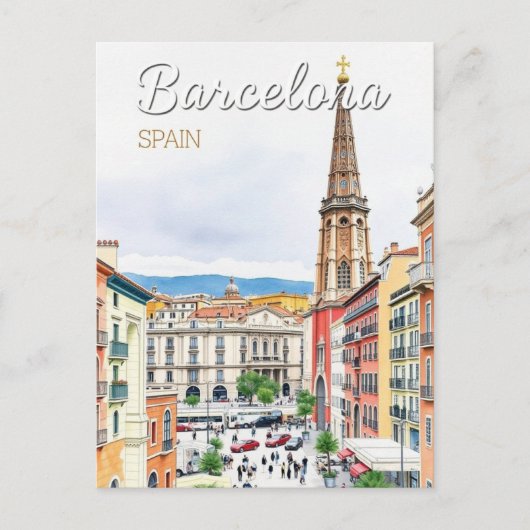 barcelona spanje reizen kunst Vintage Briefkaart (Voorkant)