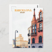 barcelona spanje reizen kunst Vintage Briefkaart (Voorkant / Achterkant)