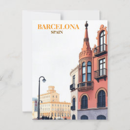 barcelona spanje reizen kunst Vintage Briefkaart