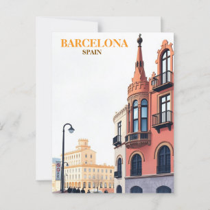barcelona spanje reizen kunst Vintage Briefkaart