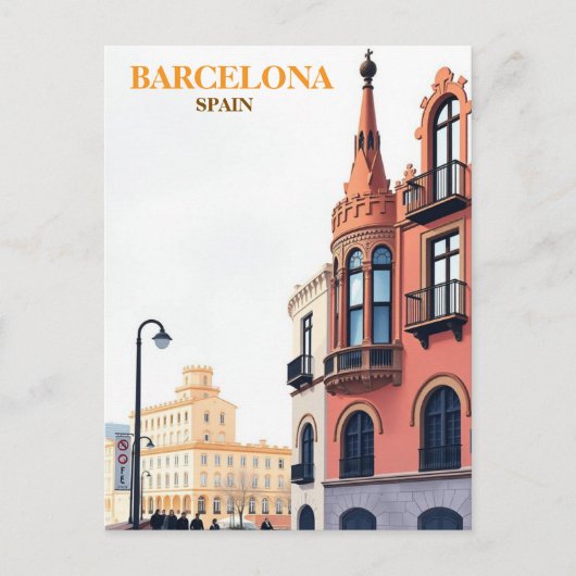 barcelona spanje reizen kunst Vintage Briefkaart (Voorkant)