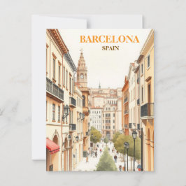 barcelona spanje reizen kunst Vintage Briefkaart