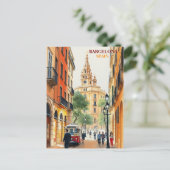 barcelona spanje reizen kunst Vintage Briefkaart (Staand voorkant)