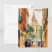 barcelona spanje reizen kunst Vintage Briefkaart (Voorkant / Achterkant)