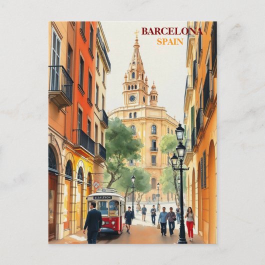 barcelona spanje reizen kunst Vintage Briefkaart (Voorkant)