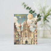 barcelona spanje reizen kunst Vintage Briefkaart (Staand voorkant)