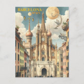 barcelona spanje reizen kunst Vintage Briefkaart (Voorkant)